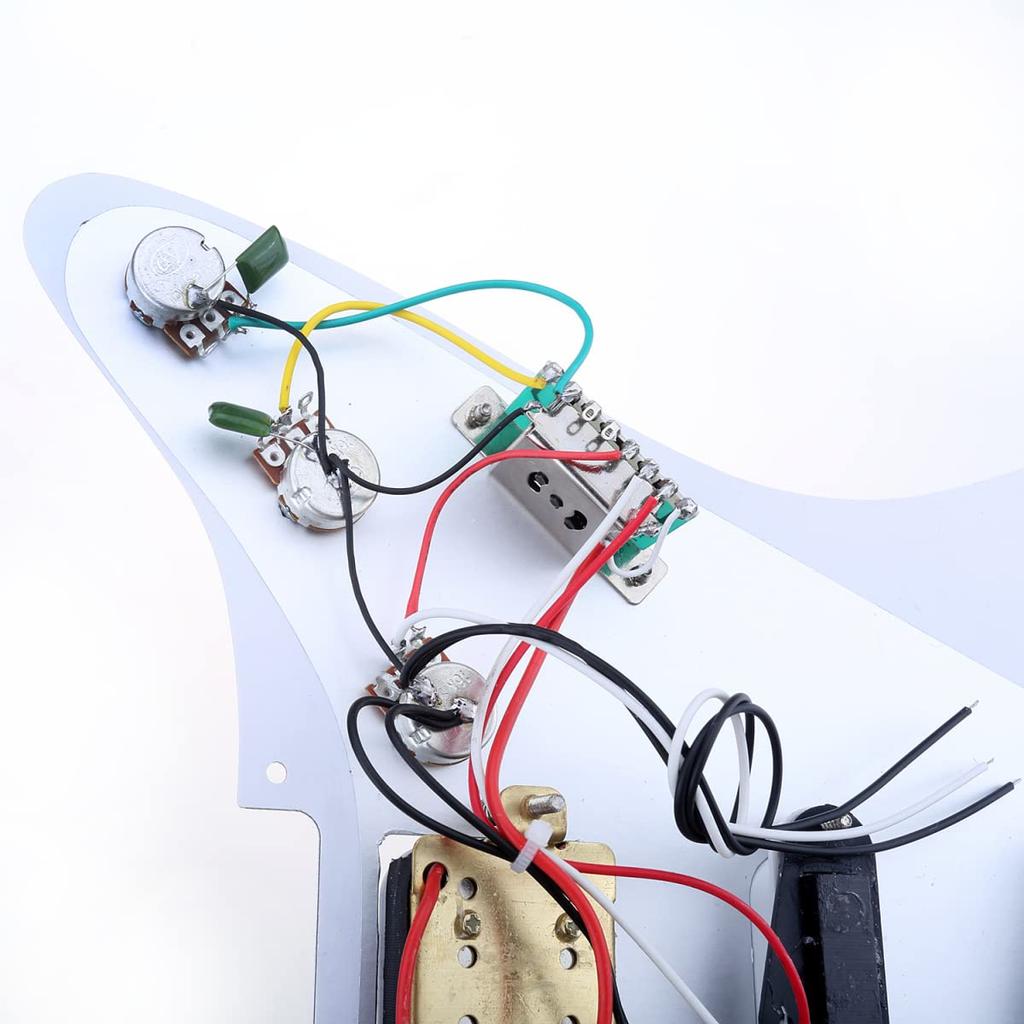 Сборка пикгарда HSS Musiclily для гитар Fender Stratocaster и Squier с хамбакером Белый 11 отверстий Предварительно распаянные звукосниматели с одной катушкой США/Мексика,