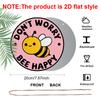 2D Flat Aluminum Don't Worry Bee Happy Hanging Sign, Round Bee Decor - Positive Quote Metal Wall Art for Home, Garden, Kitchen - Cute Bumble Bee