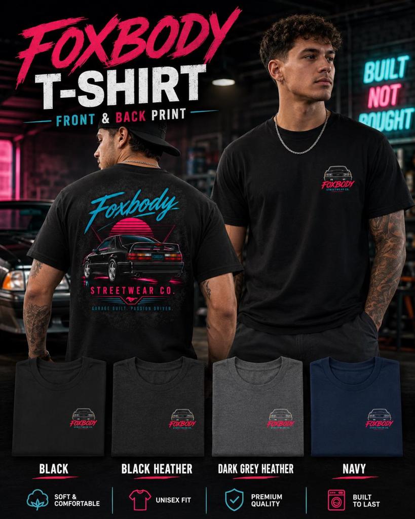Foxbody Mustang T-Shirt and kids tshirt, 1993 Cobra Retro Streetwear Tee