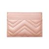 Gucci Держатель для карт GG Marmont с золотым логотипом, стеганая кожа, женский держатель для карт, цвет нюдово-розовый 443127-DTD1T-5729