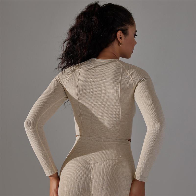 Nessaj Женские топы для бега, бесшовная трикотажная спортивная футболка с длинным рукавом, быстросохнущая дышащая одежда для фитнеса и фитнеса, одежда для йоги