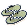 Zori Sandals for Children Boys Made In Japan Tatami Genuine Tatami Sponge Sole Kids Tatami Sandals 20cm [Takeharu] Checkered/Navy (120)