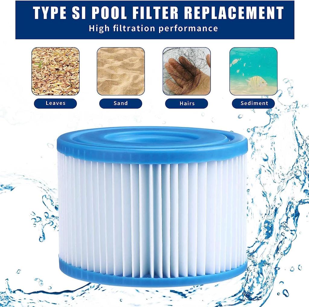 Type S1 Spa Filter For All Intex PureSpa Hot Tub Models Replacement for Intex 29001E/ 1169211692/28403E/28407E/28443E/ 28453E