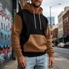 Мужская толстовка с капюшоном Colorblock с карманами для повседневного спортивного комфорта