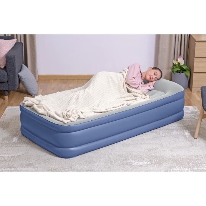 Lit gonflable - BESTWAY - 1 place - 191 x 97 x 46 cm - Pompe électrique intégrée - Cadre de lit