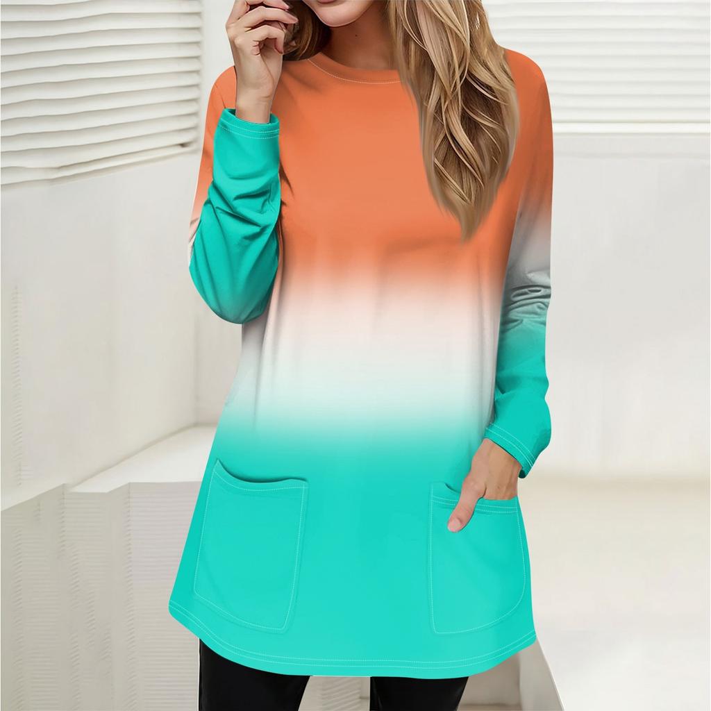 Женская толстовка, пуловер, спортивная одежда, карман, принт, повседневный топ с круглым вырезом и длинными рукавами