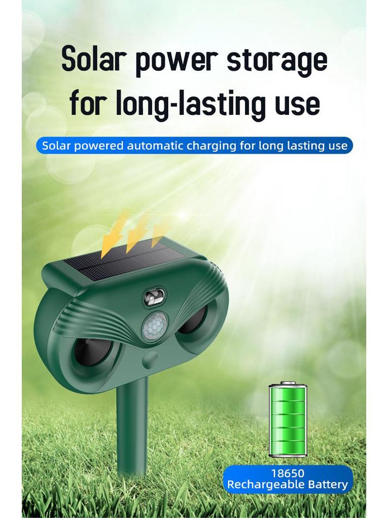 Солнечный ультразвуковой отпугиватель вредителей: Защита от мышей, птиц и насекомых для улицы