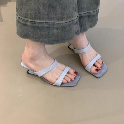 Дизайнерские нишевые сандалии 2025 лето французский нежный сказочный стиль открытый носок высокий каблук танкетка крутые шлепанцы