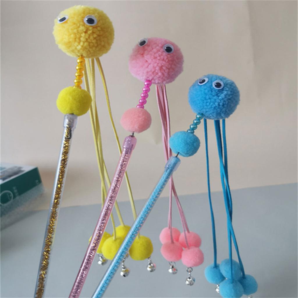 Кошачья палочка-дразнилка с маленькими колокольчиками, длинная интерактивная палочка, игрушка для кошек, кисточка, преследование, забавные инструменты для дрессировки домашних животных для кошек