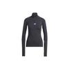 Adidas Женский топ Techfit Cold.Rdy с длинным рукавом и застежкой-молнией 1/4, черный, женская уличная одежда HY3215