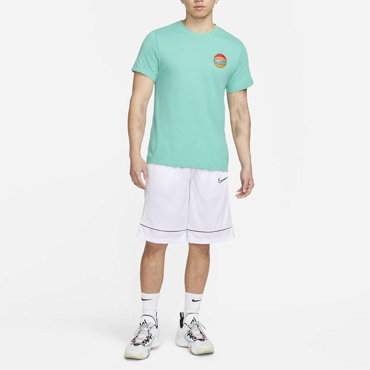 Nike Мужские футболки Dri Fit Бирюзовые С круглым вырезом Умеренный прямой крой FD0047-392