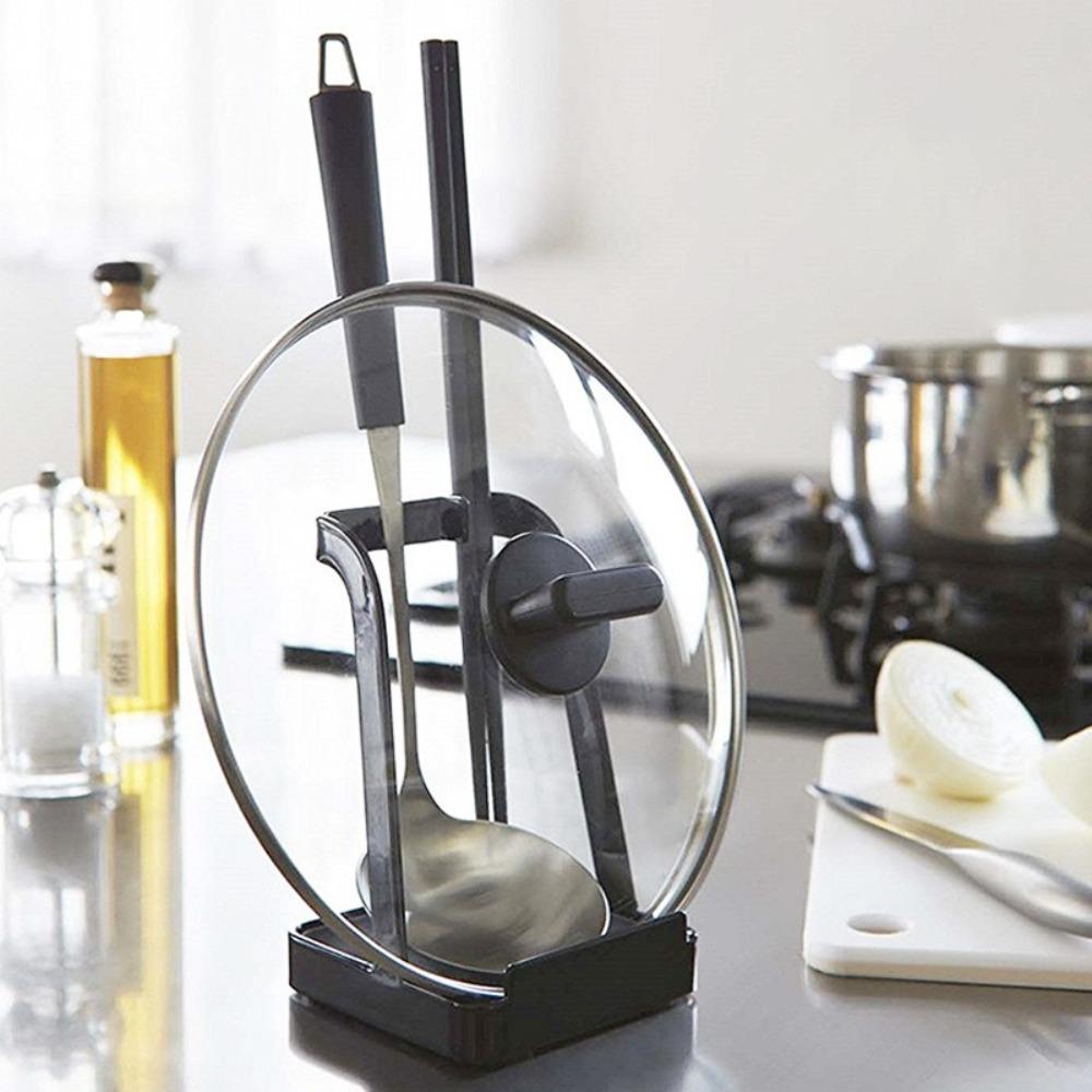 Multi-Function Lid and Spoon Rest Holder Tableware Storage Pot Lid Organizer Rack Mobile
