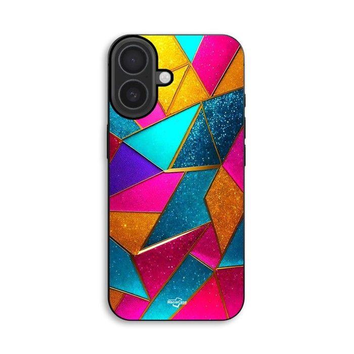Coque de téléphone - MANIACASE - iPhone 16 - Silicone TPU - Abstrait - Mosaïque colorée