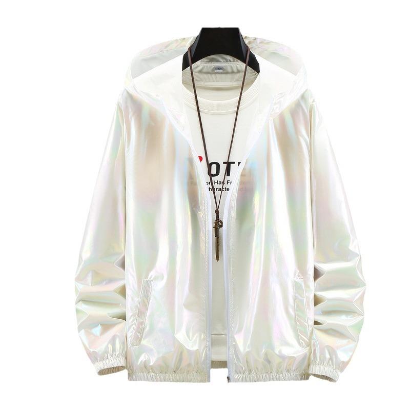 Летняя цветная светоотражающая солнцезащитная одежда для мужчин и женщин, ультратонкая куртка Ice Silk для пар, модная градиентная куртка