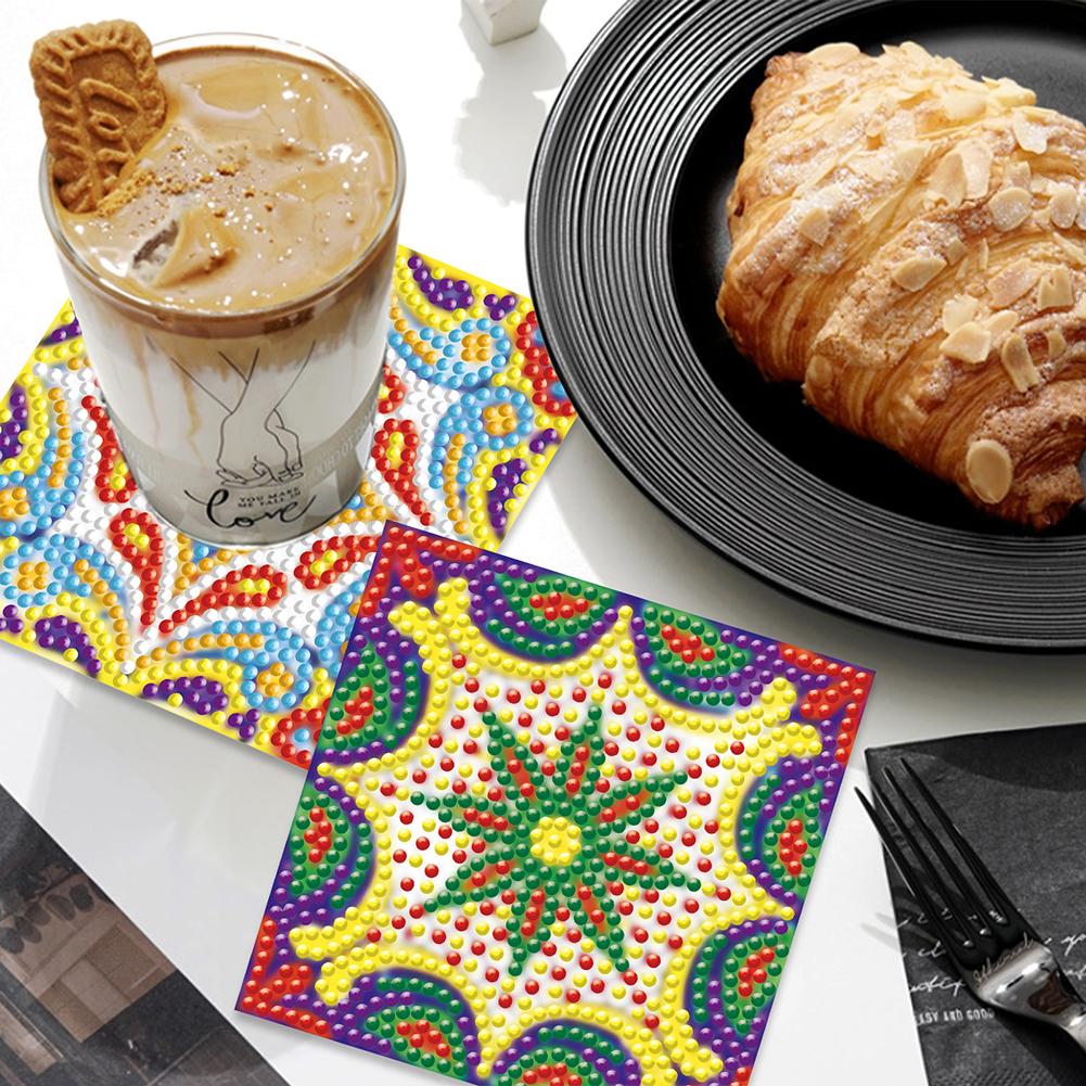 6 шт. Алмазная мозаика Подставки Свежая зелень Алмазная живопись Наборы подставок Мандала Деревянные для взрослых Детей Начинающих Подарочные принадлежности