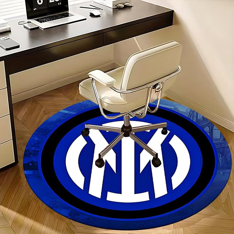 Inter Milan,Football Club Logo Chair mat Round Rug Office carpet, Machine Washable, Non slip, Suitable for Living Rooms, Bedrooms