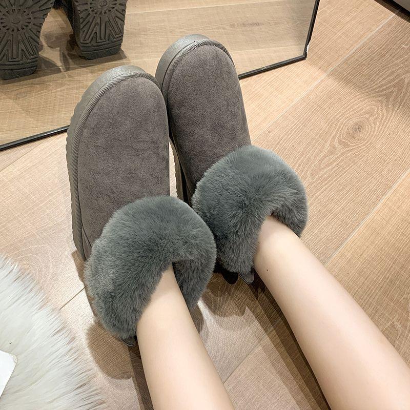 Round Toe Flat Rhinestone Women's Snow Boots Comfortable and Elegant Plush Warm Booties Trend 2025 Designer Luxury Ladies Shoes