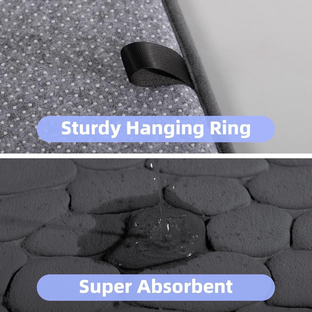 Bathroom Carpet Door Mat Cobblestone Embossed Simple Style Absorbent Foot  Non-slip Mat For Bathroom Bedroom Living Room Mat