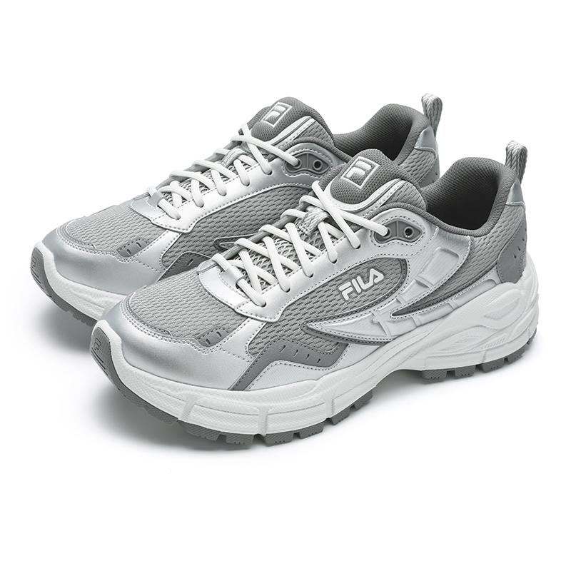 Fila Серебристые кроссовки с зубчатой подошвой Спортивные Повседневные Универсальные Модные Амортизирующие Прочные Низкие Городские Кроссовки для 通勤 Бега F12M512101FSA