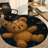 1PC Teddy Space Office Round Area Rug,  Mat Suitable ForOffice, Under Office Chairs Bedroom Living Room Home Decor, Room Deco