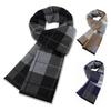 Men Scarf Plaid Print Winter Warm Thick Imitation Cashmere Long Scarf Medium Length Shawl Cold Weather Accessory