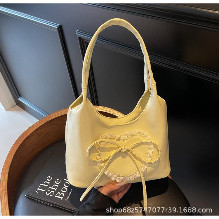 Fashion Texture Underarm Tote Bag Women's 2025 New Foreign Style Love Commuter Bag Large Capacity Commuter Shoulder Bag