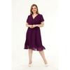 Double Breasted Collar Plus Size Chiffon Dress 22b-1819