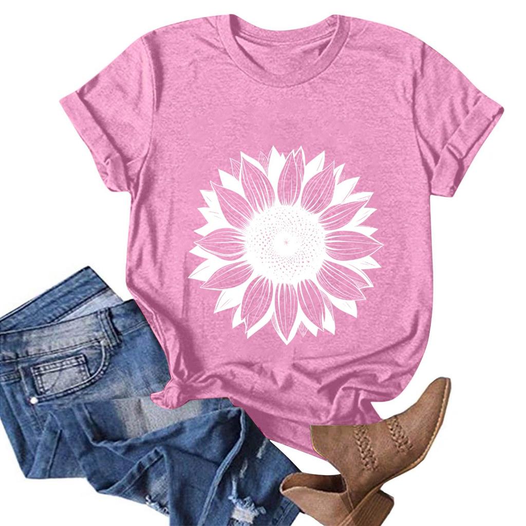 Женская модная повседневная футболка с круглым вырезом и принтом, пуловер с короткими рукавами, топ