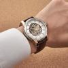[Ticento]Skeleton automatic leather watch TS60011WTCH, Korean Luxury Watches