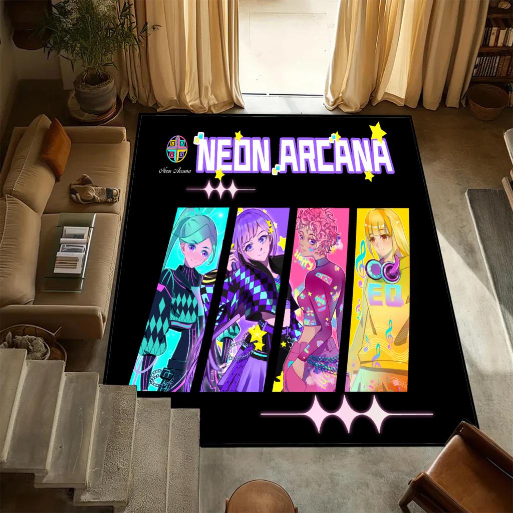 NEON ARCANA Girls Carpet Floor Rug Washable Anti-Slip Unique Decor for Living Room Play Room Girls Bedroom Popular Rug
