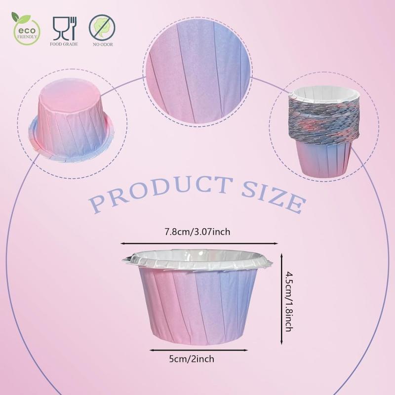 Gradient Color Cupcake Wrapper Cup Baking Cups Grease-proof Muffin Liners Containers Wrapper High Temperature Oven Special Mold