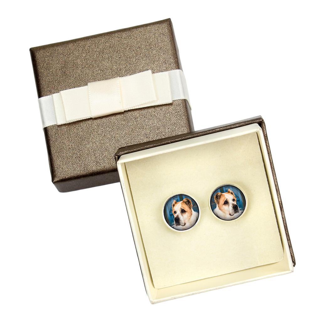 Central Asian Shepherd Dog - cufflinks in a box, handmade jewelry, product of the Art-Dog brand