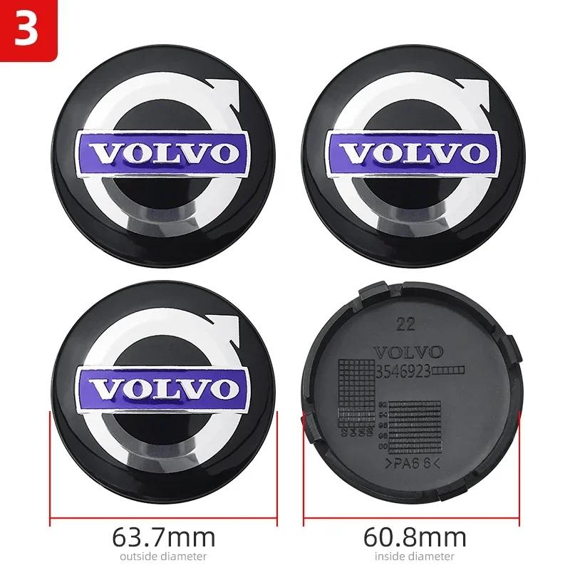 4PCS 64mm ABS Car Wheel Hub Center Cap Logo Emblem Dustproof Cover for Volvo RDESIGN XC60 XC90 V60 V40 XC40 V50 S60 V70 C70 AWD