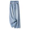 Women's Light Blue High-Waist Retro Wide-Leg Jeans - Spring 2025 Loose Straight Style