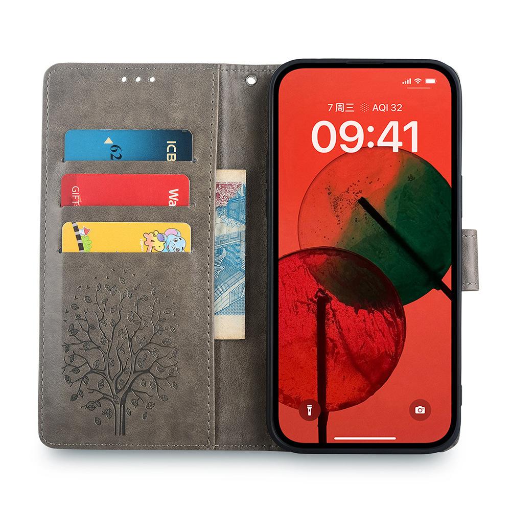 For Honor Play 50 Plus 5G/Play 8T 5G/X7b 4G/90 Smart Case Imprinted Deer Tree Pattern Leather Phone Wallet Cover