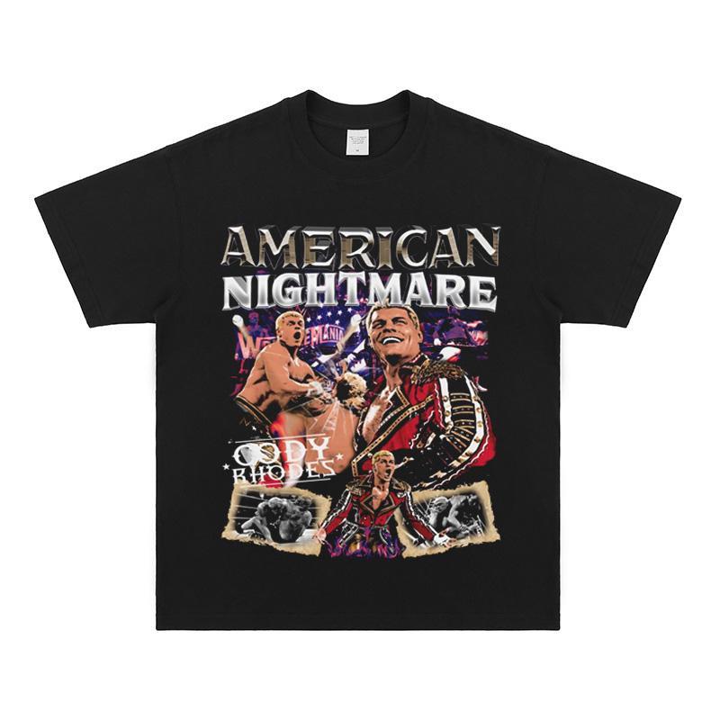 Футболка Коди Роудса Мужская футболка с коротким рукавом Бокс Реслинг Повседневная Спортивная Свободная Хлопковая Футболка