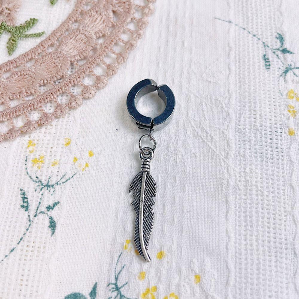 Hexagram Doll Stud Earrings Chain Black Plush Doll Earring Cotton Doll Accessories