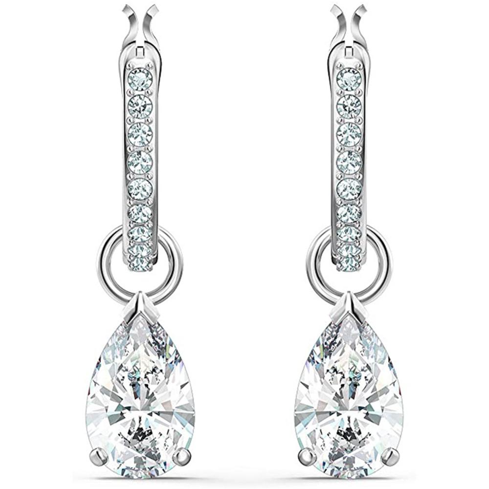 Huitan Хрустальные серьги-подвески с кубическим цирконием в форме груши для женщин Свадьба Помолвка Вечеринка Темпераментные Элегантные Серьги Модная Бижутерия