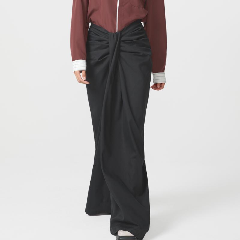 Unisex Women Men Zipper Twisted Waist Long Pants Casual Couple Wide Leg Trousers