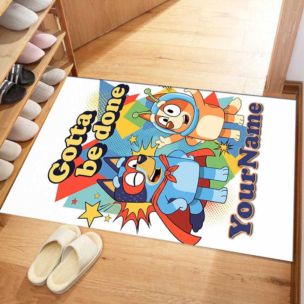 Bluey 153 Customize Your Name Floor Rug Office Rug Perfect for Entryway Bedrooms Kitchen Outdoor Antislip Carpet Office home decor