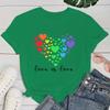 (Premium T-shirt)Women Fashion Summer T Shirts Lgbt Love Is Love Letter Print T-Shirts Female Short Sleeve Graphic Tee Casual T