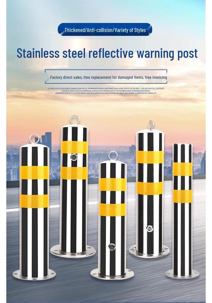 Stainless Steel Anti-Theft Parking Lock with Alarm and Adjustable Anti-Collision Post