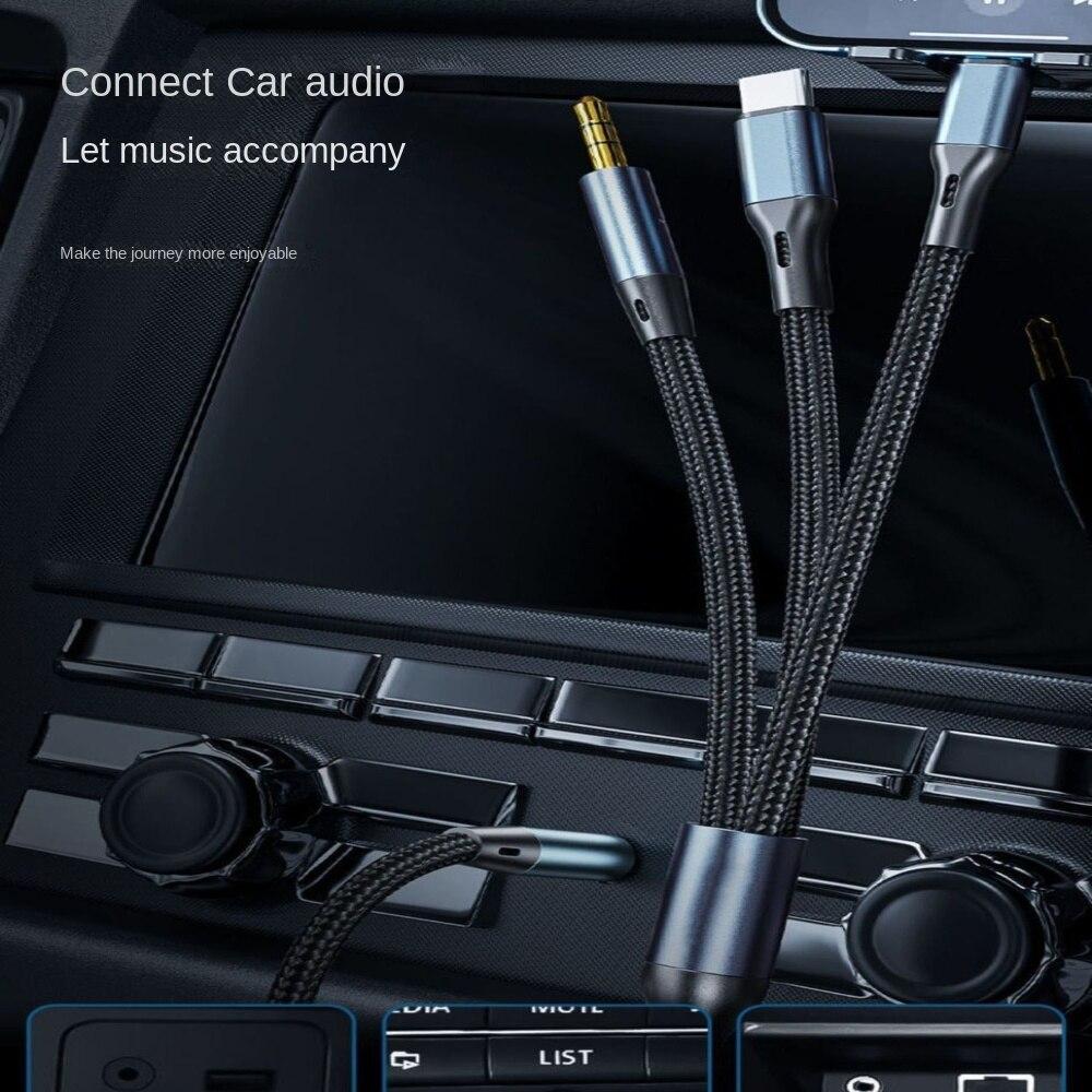 Aux аудиокабель «три в одном», многофункциональный автомобильный аудиокабель Apple Type-C, разъем 3,5 мм