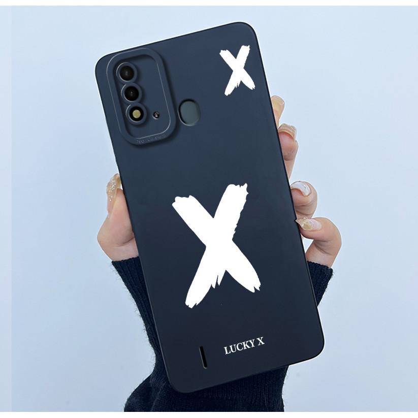 For ITEL Vision 2S P37 P651L P651W Case Cover Lucky Initial Letter Silicone Soft Matte Phone Bumper for ITEL Vision2S P37 Casing