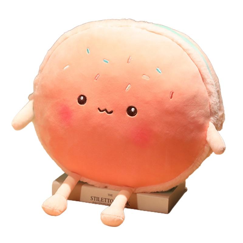 Cartoon Hamburger Plush Cushion With Short Plush Material For Home Decor And Comfort