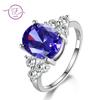 Standard Sterling Silver S925 Ring Fashion Women's Rings Wedding Party Gifts 8X10MM Amethyst Rings Hot Sale New Trendy 2018
