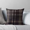 Large Dark Brown Vintage Tartan Pattern Throw Cushions & Pillows Without core