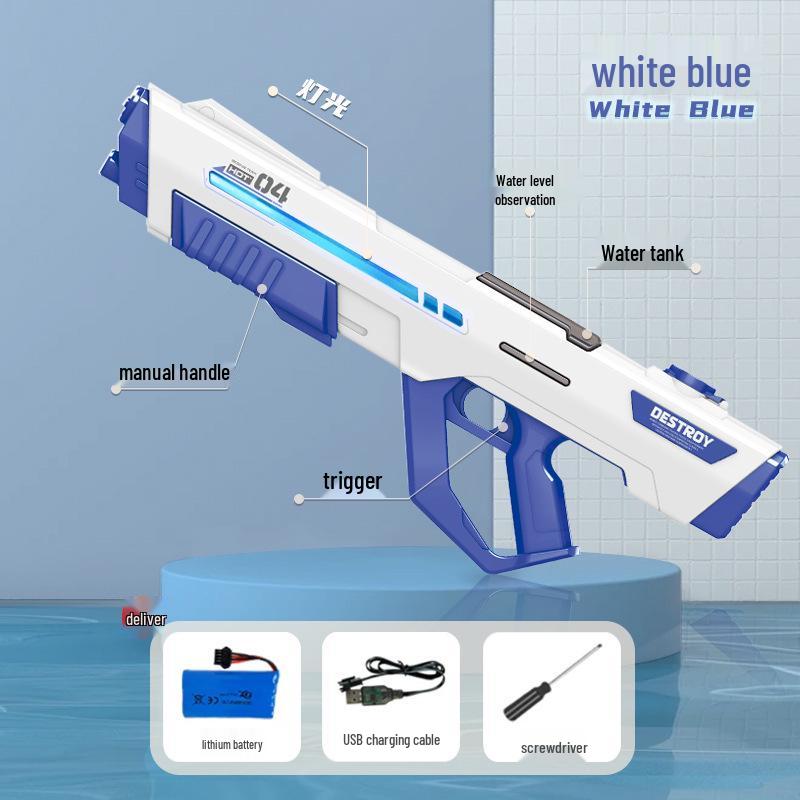 Handheld Continuous Fire Electric Water Gun with Integrated Pulse and Automatic High-Pressure Pumping for Kids