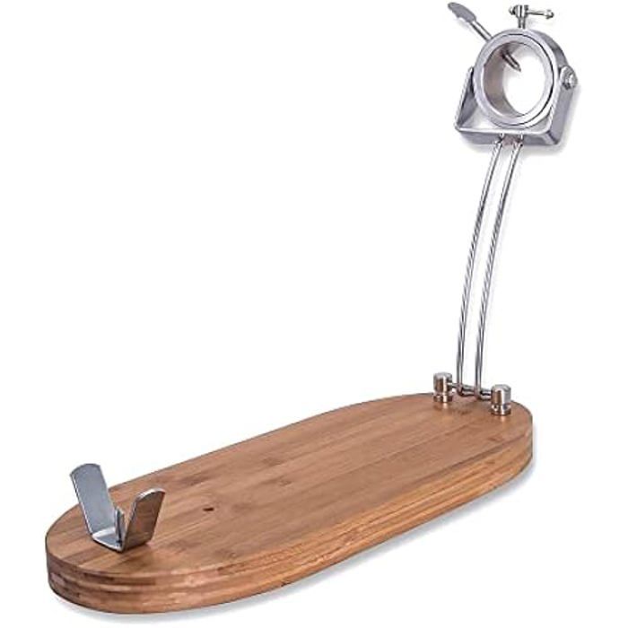 Support À Jambon - 3 Claveles - Pliable - Rotatif - Bois - Acier Inoxydable