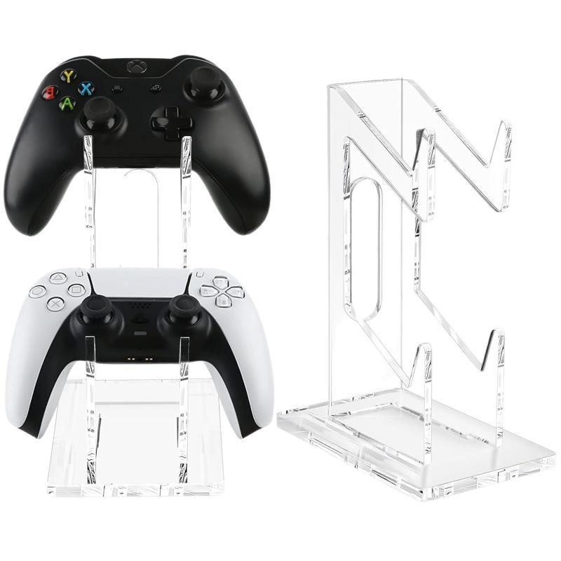 Universal Dual Controller Stand For PS5 PS4 Desk Controller Transparent Acrylic Holder Gamepad Joystick Mount For Xbox